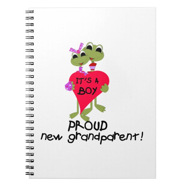 Frog Proud Grandparent of Boy Gifts Notebook (Front)
