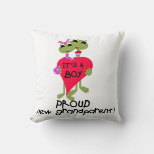 Frog Proud Grandparent of Boy Gifts Throw Pillow