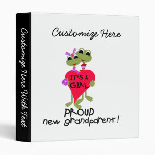 Frog Proud Grandparent of Girl Gifts Binder