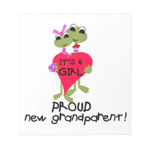 Frog Proud Grandparent of Girl Gifts Notepad