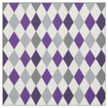 Frog Purple &amp; Gray Argyle Pattern Fabric
