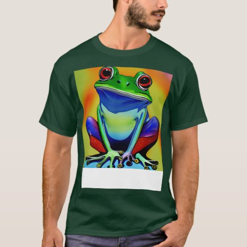 Frog Rainbow Painting T_Shirt
