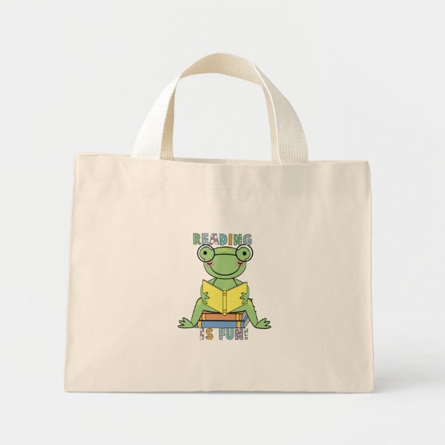 Frog - Reading is Fun Tshirts and Gifts Mini Tote Bag (Front)