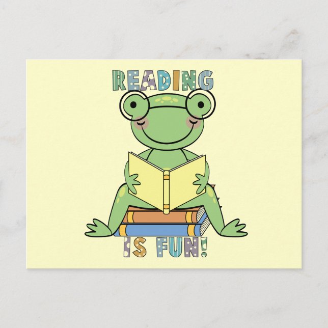 Frog - Reading is Fun Tshirts and Gifts Postcard (Front)