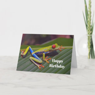 Frog Red Eye Photo Birthday Card