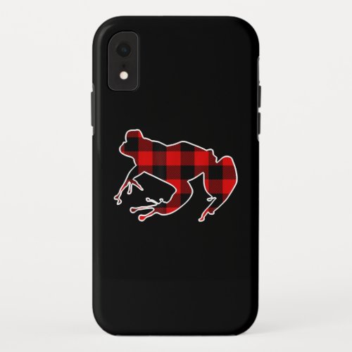 Frog Red Plaid  Frog Lover Gifts  I Love My Frog iPhone XR Case