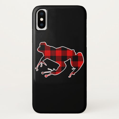 Frog Red Plaid  Frog Lover Gifts  I Love My Frog iPhone XS Case