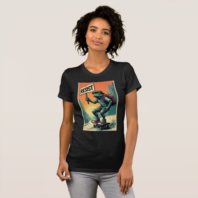 Frog Resist Portland Frog Protest - Portland Frog T-Shirt (Front Full)