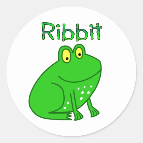 Frog Ribbit Classic Round Sticker