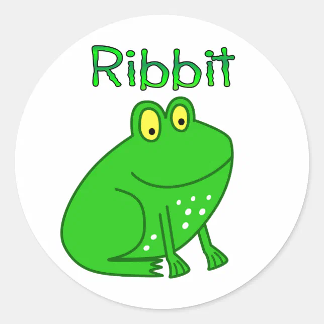 Frog Ribbit Classic Round Sticker | Zazzle