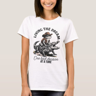 Frog Riding Alligator Cowboy Dream T-Shirt