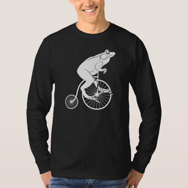 Frog Riding Penny Farthing Bike T-Shirt (Front)