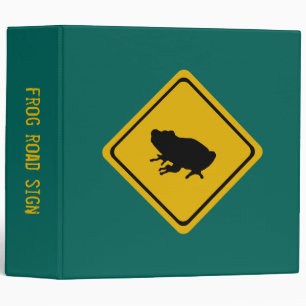 frog road sign 3 ring binder