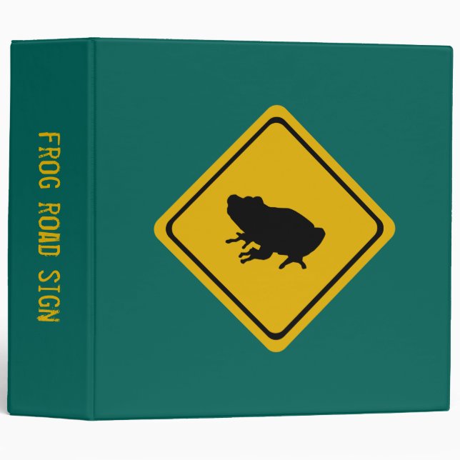 frog road sign 3 ring binder (Front/Spine)