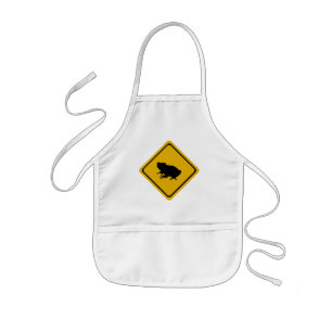 frog road sign kids' apron