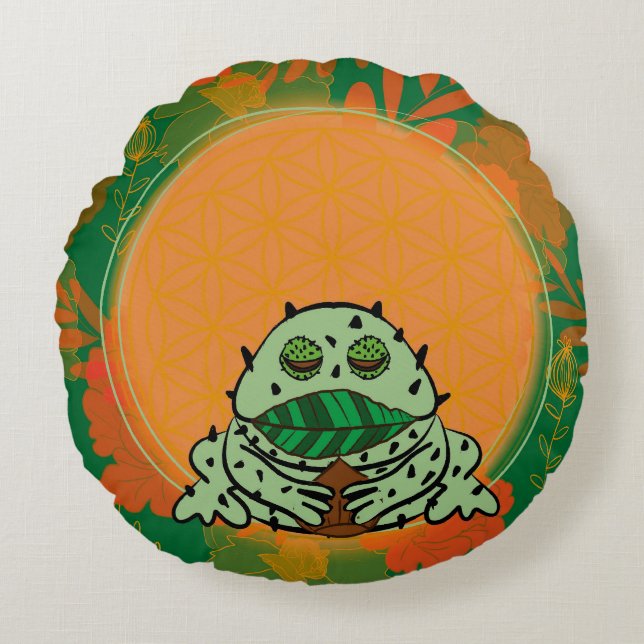 frog round pillow (Front)