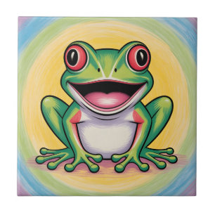 Frog’s Gentle Smile Ceramic Tile