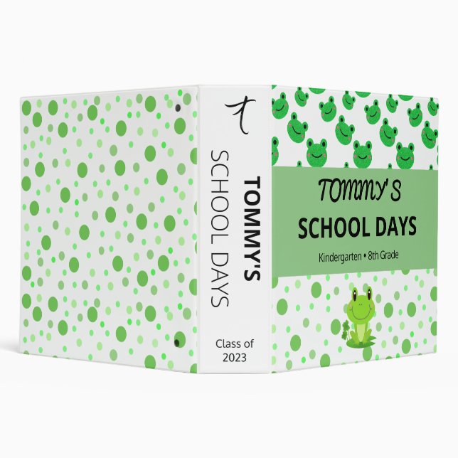 Frog School Days Kindergarten Memories 3 Ring Binder (Background)