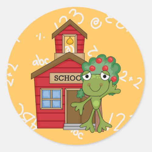 Frog School House Classic Round Sticker