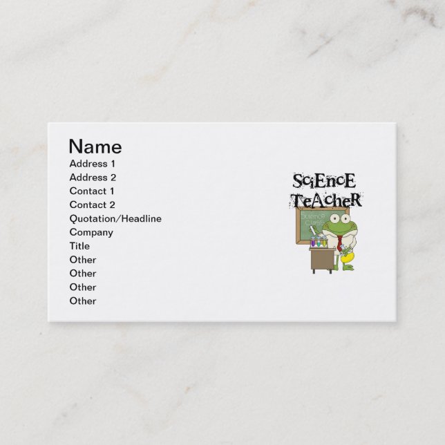 Frog Science Teacher Business Card (Front)