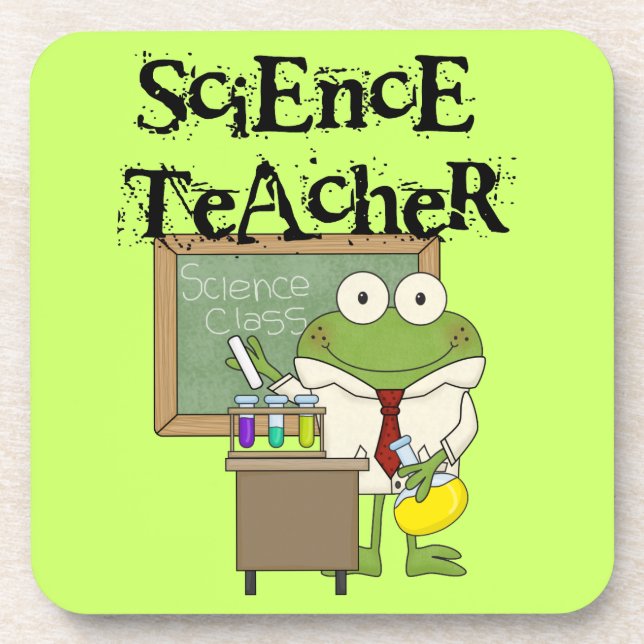 Frog Science Teacher Drink Coaster (Front)