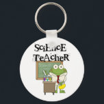 Frog Science Teacher Keychain<br><div class="desc">If you or someone you know is a science teacher you'll get a kick out of our unique Frog Science Teacher design featuring a green frog in a white lab coat in science class on science teacher T-shirts, hoodies, mugs, cards, stickers, tote bags, magnets, keychains, ornaments, and other science theme...</div>