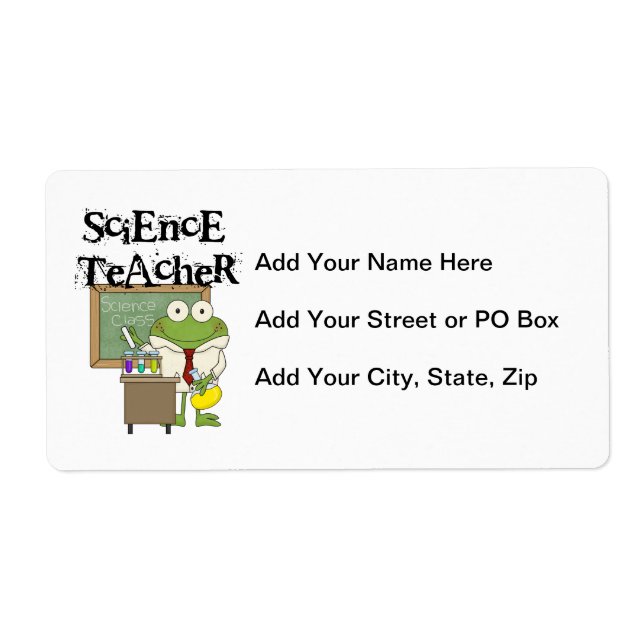 Frog Science Teacher Label (Front)