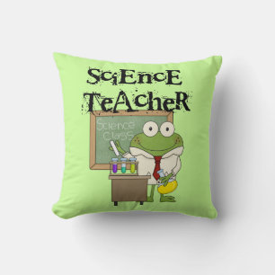 Frog Science Teacher Throw Pillow