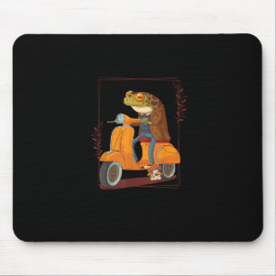 Frog Scooter Mushroom Goblincore Academia Mouse Pad