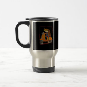 Frog Scooter Mushroom Goblincore Academia Travel Mug