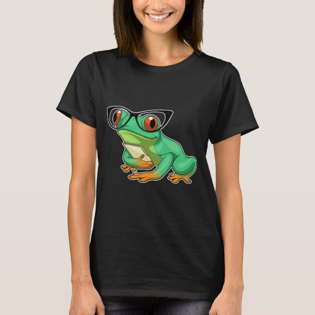 Frog Secretary Glasses T-Shirt (Front)