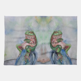 Frog Seed Keeper Drawing Tea Towel 40.6 cm x 61 cm