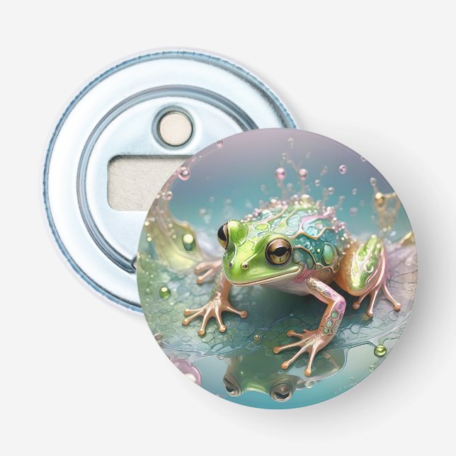 Frog Self Reflection Fractal Art, Bottle Opener (Front)