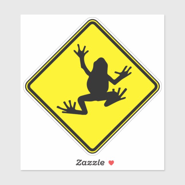 Frog Silhouette Art Frog Image Warning Graphic Sticker (Sheet)