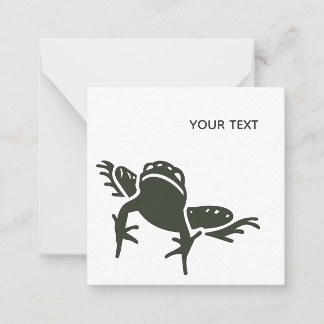 Frog Silhouette Personalized Note Card (Front)
