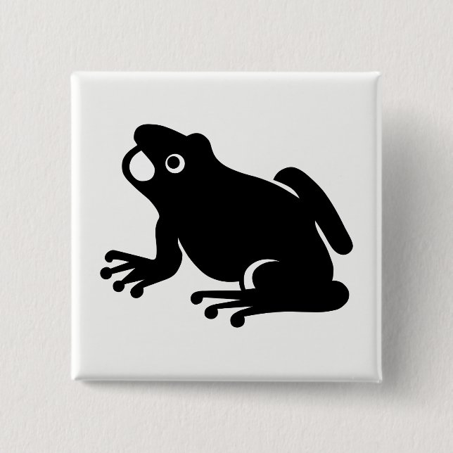 Frog Silhouette Pinback Button (Front)