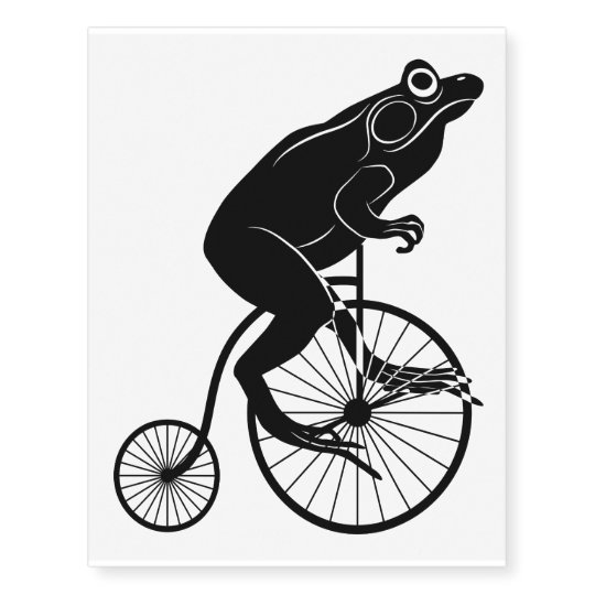 frog riding bicycle