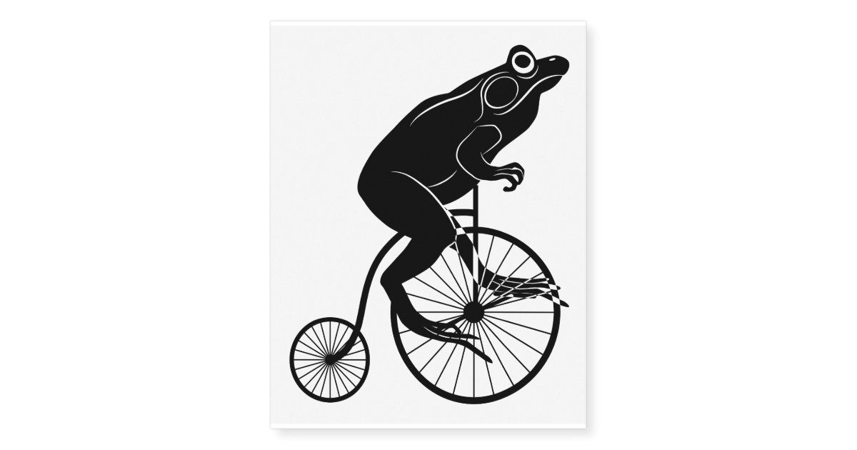 frog riding bicycle