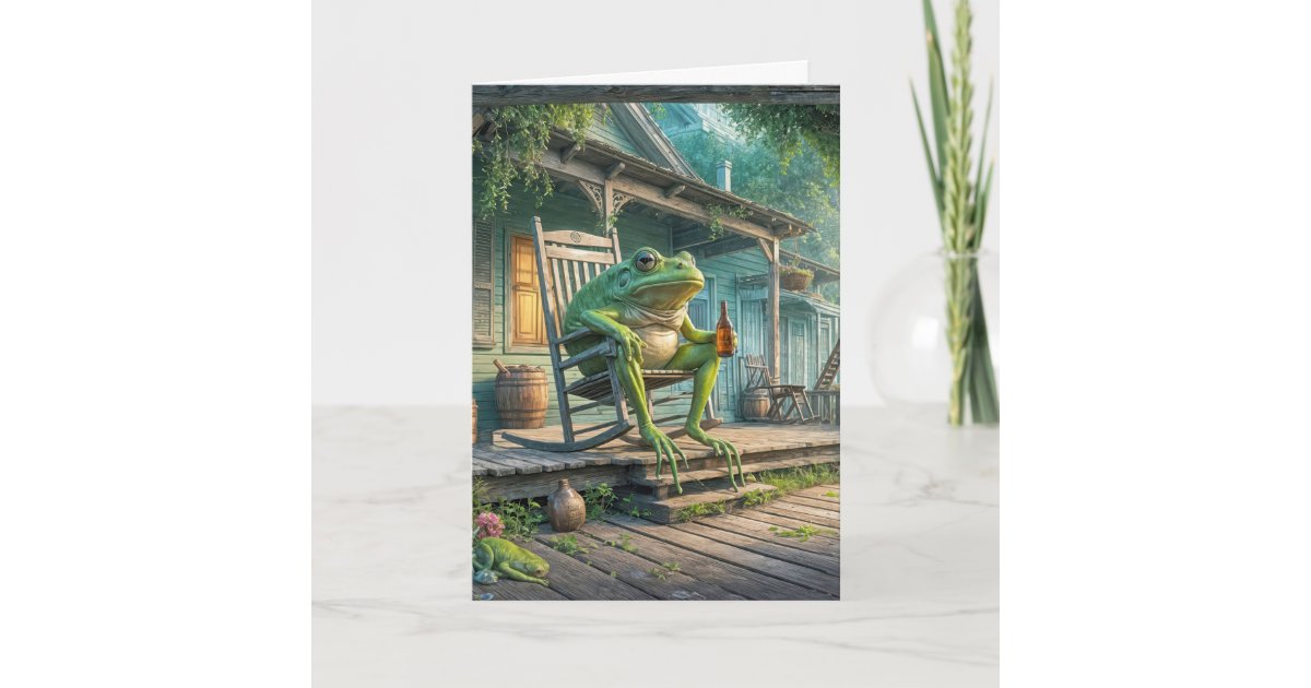 Frog Sitting In A Rocking Chair Card | Zazzle