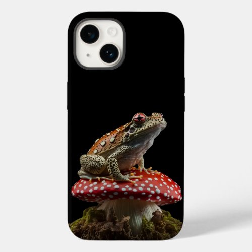 Frog sitting on mushroom Cottagecore  Case_Mate iPhone 14 Case