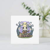 Frog Skeleton Playing Ukulele with Ghosts (Standing Front)