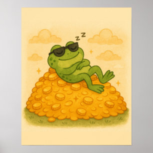 Frog Sleeping on Gold Hill Poster