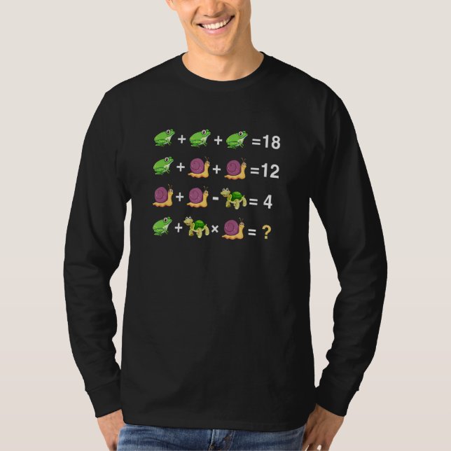 FROG SNAIL AND TURTLE  FUNNY MATH EQUATION WITH PE T-Shirt (Front)