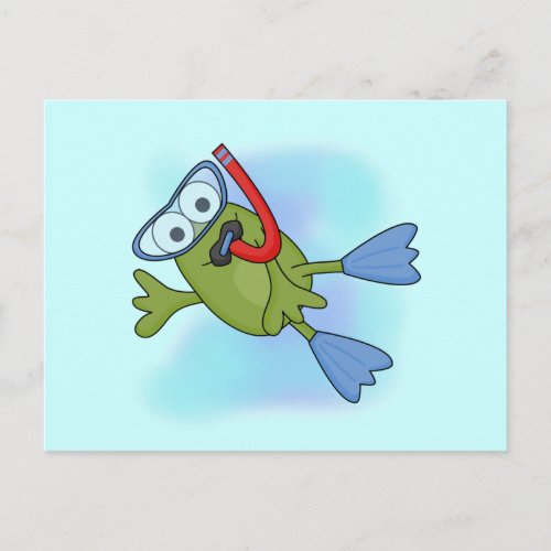 Frog Snorkeler T_shirts and Gifts Postcard