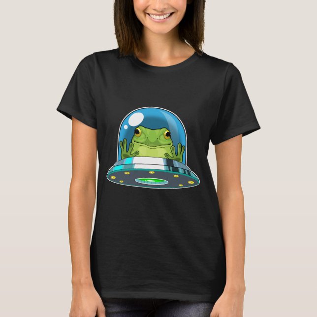 Frog Spaceship Space T-Shirt (Front)