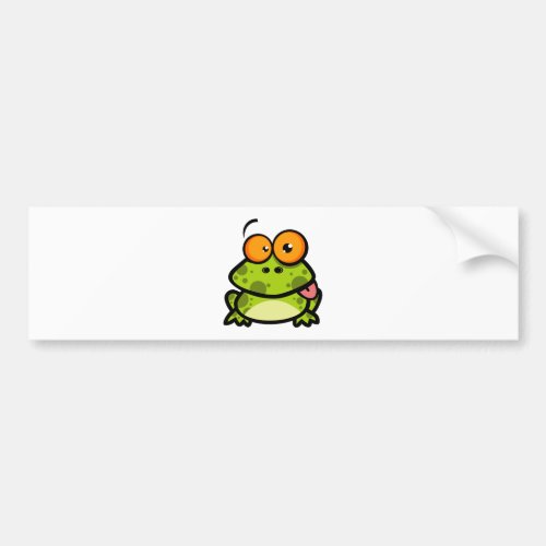 Frog Sticking Out His Tongue Bumper Sticker