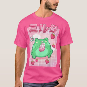 Frog Strawberry Milk Pastel Goth Funny Kawaii Toad T-Shirt