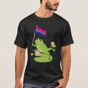 Frog Subtle Bisexual Pride Flag Lily Pad Illustra T-Shirt