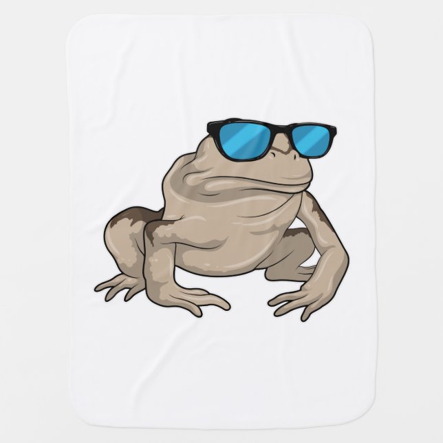 Frog Sunglasses Baby Blanket (Front)