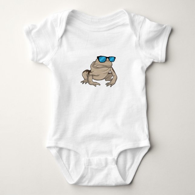 Frog Sunglasses Baby Bodysuit (Front)